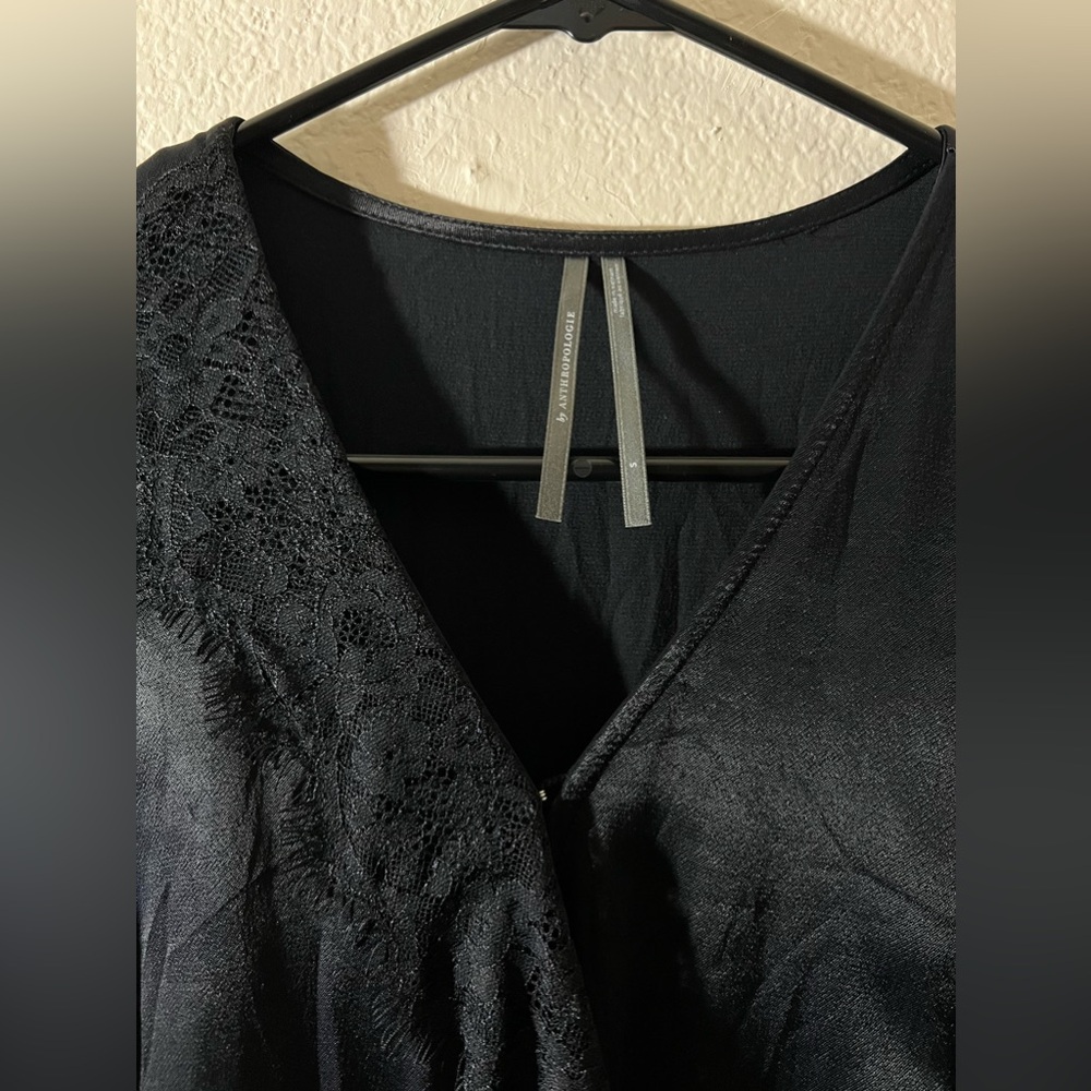 NWT Anthropologie Lace Trimmed Wrap Dress, Size Small - Picture 6 of 10